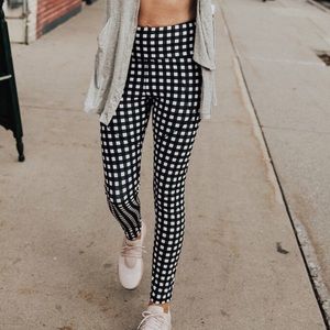 Albion Agnes Black Gingham Leggings High Waist Med in excellent condition!